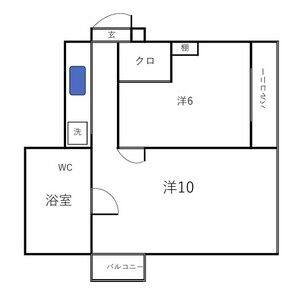 1LDK 間取り図