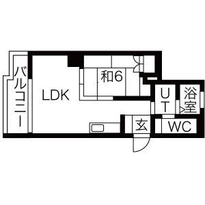 1LDK 間取り図