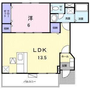 1LDK 間取り図