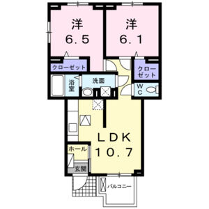 2LDK 間取り図