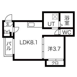 1LDK 間取り図
