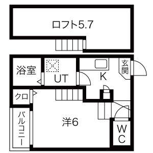 1K 間取り図