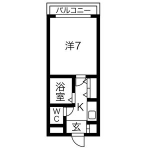 1K 間取り図