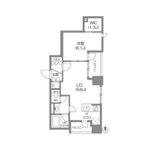 1LDK 間取り図