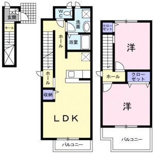 2LDK 間取り図