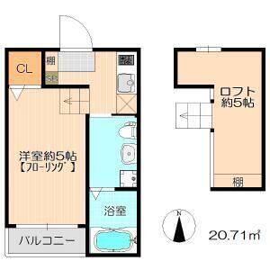 1K 間取り図