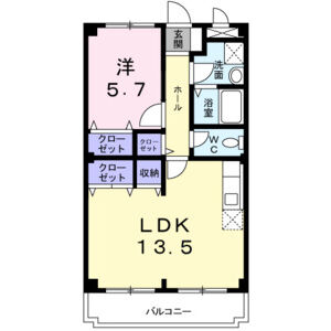 1LDK 間取り図