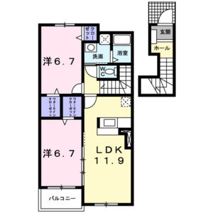 2LDK 間取り図