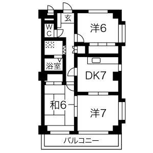3DK 間取り図