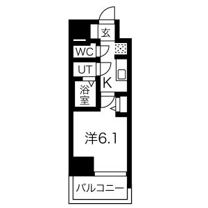 1K 間取り図
