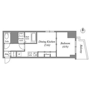 1DK 間取り図