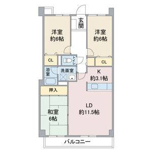 3LDK 間取り図