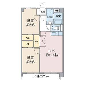 2LDK 間取り図