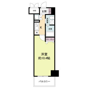 1K 間取り図