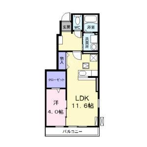 1LDK 間取り図
