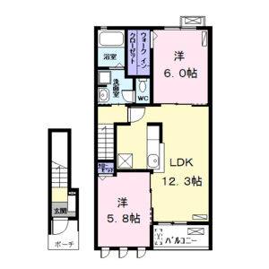 2LDK 間取り図
