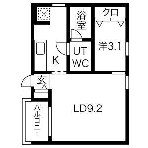 1LDK 間取り図