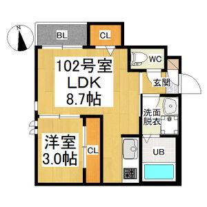 1LDK 間取り図