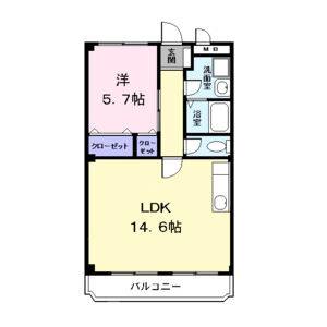 1LDK 間取り図