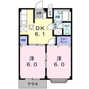 2DK 間取り図