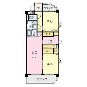2LDK 間取り図