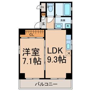 1LDK 間取り図