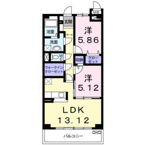 2LDK 間取り図