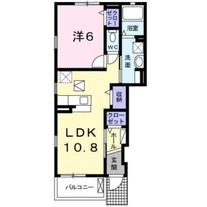 1LDK 間取り図