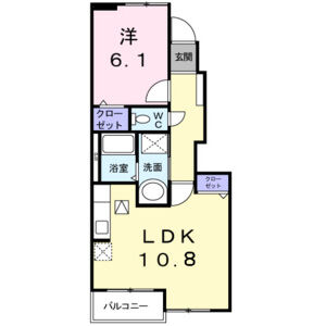 1LDK 間取り図
