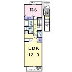 1LDK 間取り図