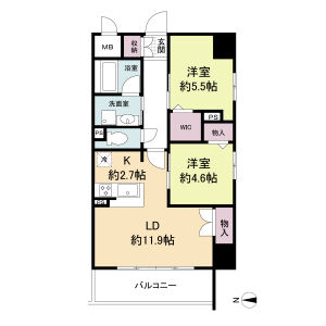 1LDK 間取り図
