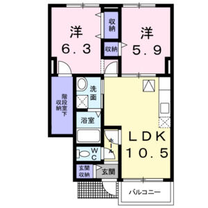 2LDK 間取り図