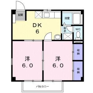 2DK 間取り図