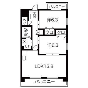 2LDK 間取り図