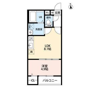 1LDK 間取り図