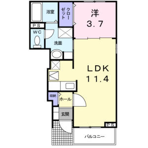 1LDK 間取り図