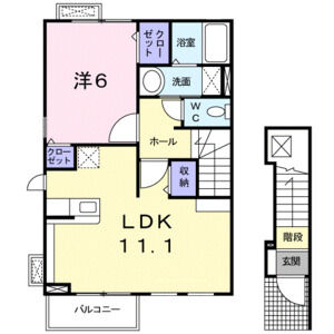 1LDK 間取り図