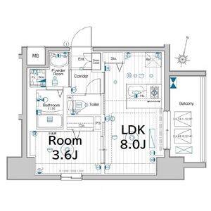 1DK 間取り図