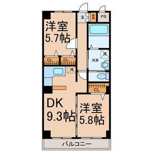 2DK 間取り図