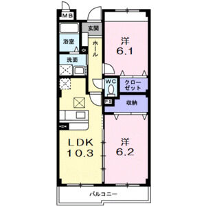 2LDK 間取り図