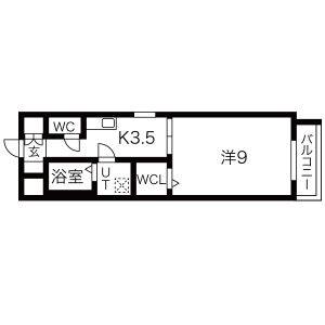 1K 間取り図