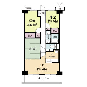 2LDK 間取り図