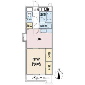 1DK 間取り図