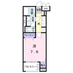 1K 間取り図