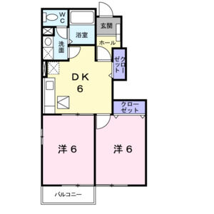 2DK 間取り図