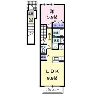 1LDK 間取り図