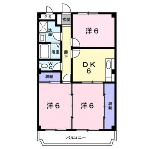 3DK 間取り図