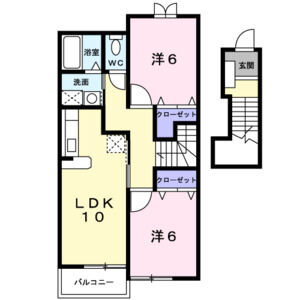 2LDK 間取り図