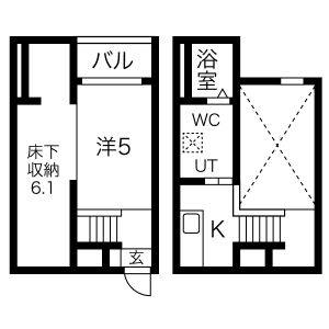 1K 間取り図