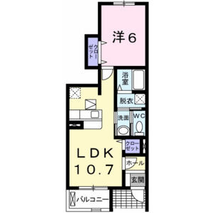 1LDK 間取り図